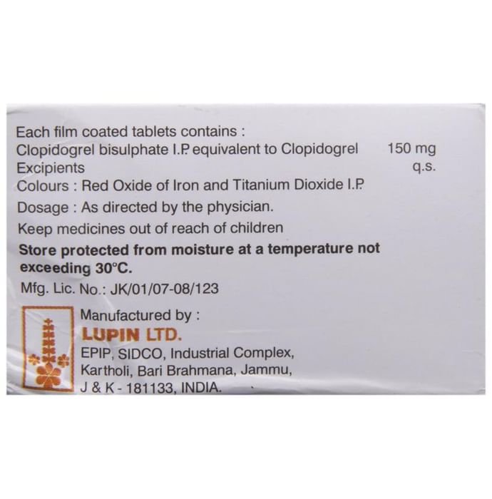 Clopitab 150 Tablet    Clopidogrel 150mg