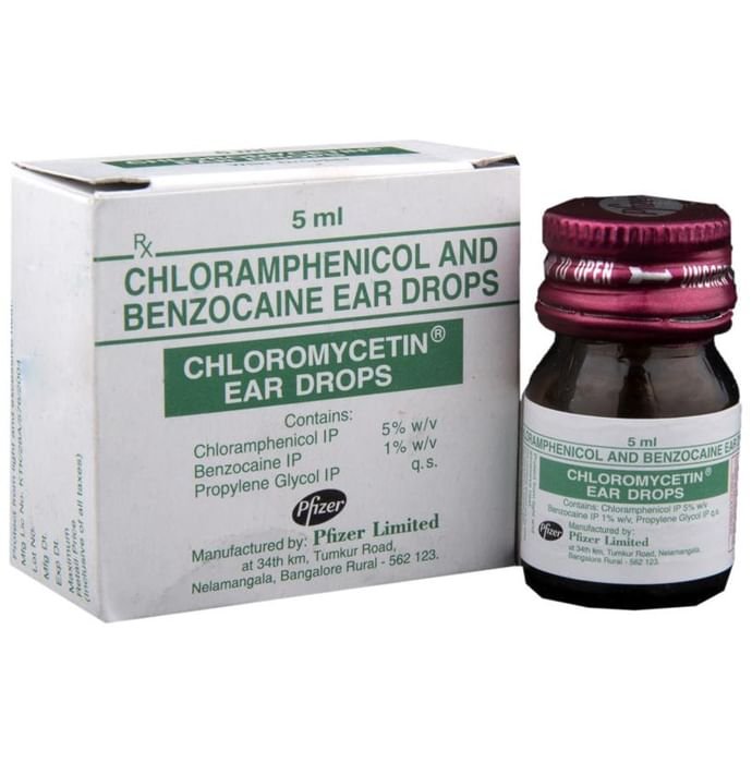 Chloromycetin Ear Drop    Benzocaine 1% w/v + Chloramphenicol 5% w/v