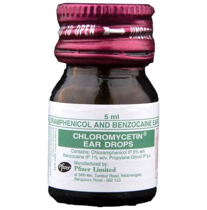 Chloromycetin Ear Drop    Benzocaine 1% w/v + Chloramphenicol 5% w/v