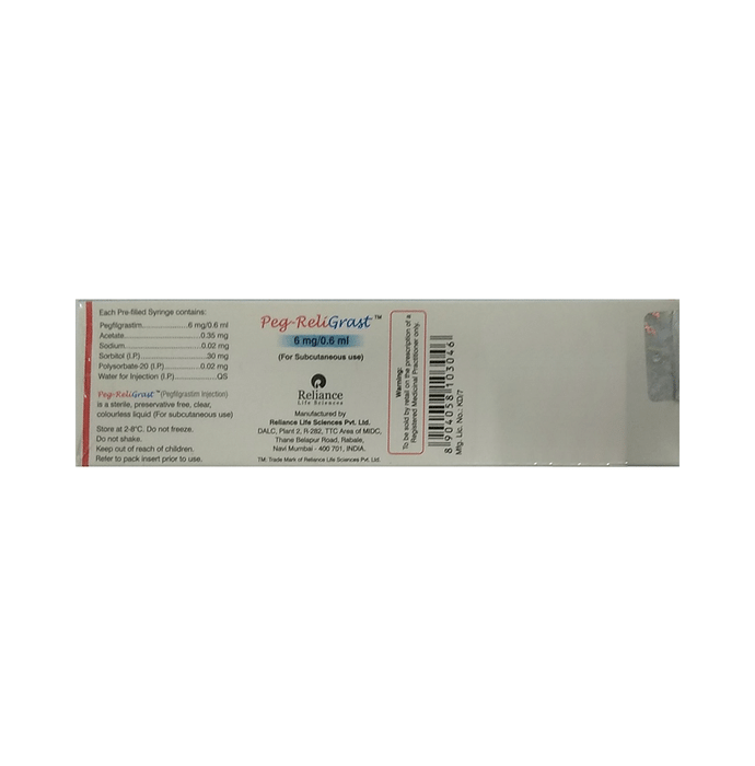 Peg-ReliGrast Injection    Pegfilgrastim 6mg