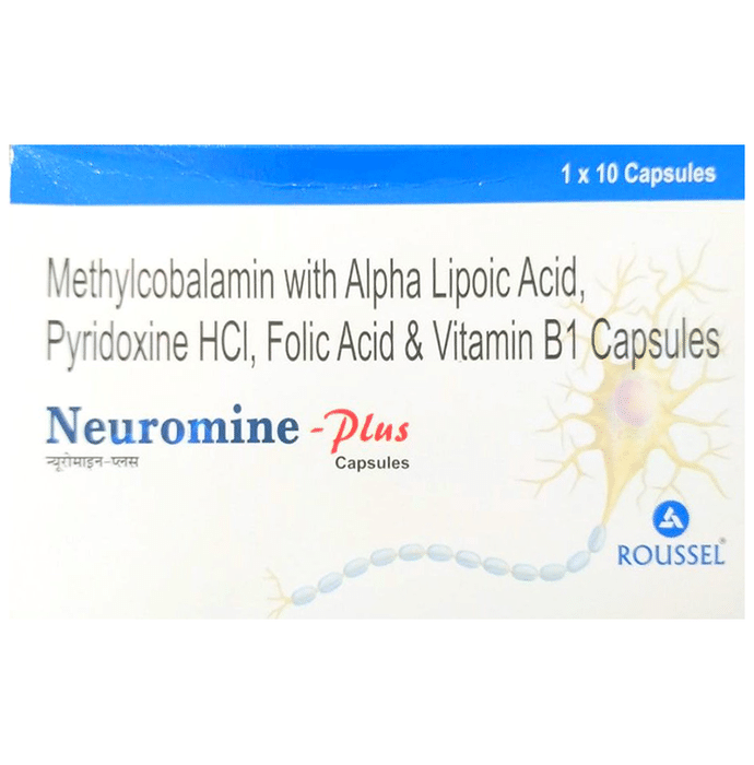 Neuromine-Plus Capsule    Methylcobalamin 1500mcg + Alpha Lipoic Acid 100mg + Vitamin B6 Pyridoxine 