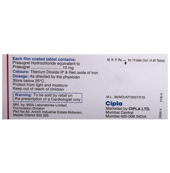 Prasuvas 10 Tablet    Prasugrel 10mg