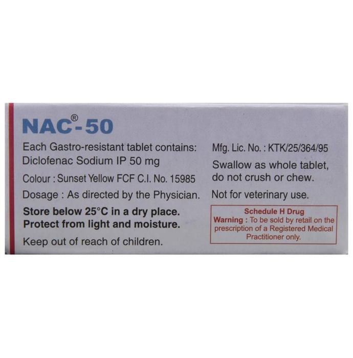 NAC 50 Tablet    Diclofenac 50mg