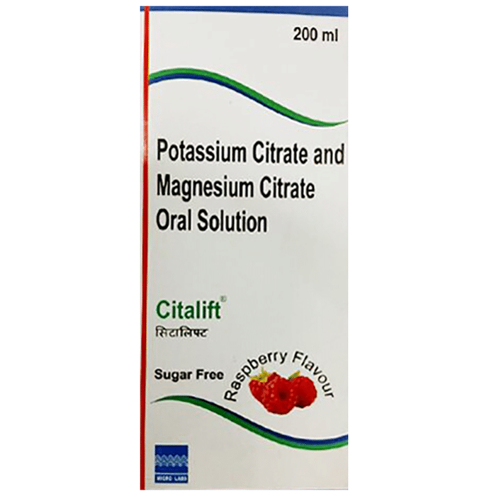 Citalift Oral Solution Raspberry Sugar Free    Magnesium Citrate 375mg/5ml + Potassium Citrate 1100m