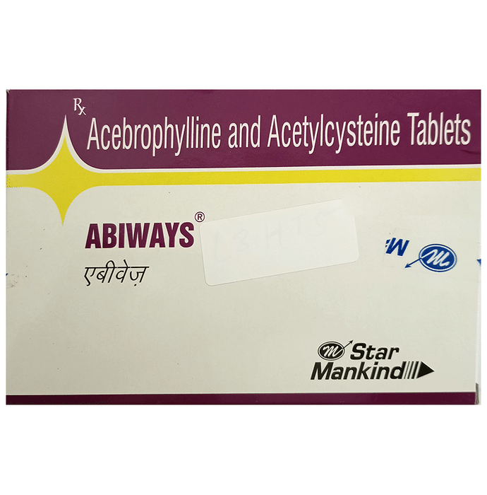 Abiways Tablet Acebrophylline 100mg + Acetylcysteine 600mg