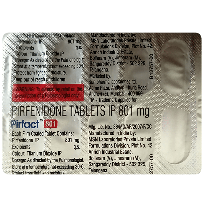 Pirfact 801 Tablet    Pirfenidone 801mg