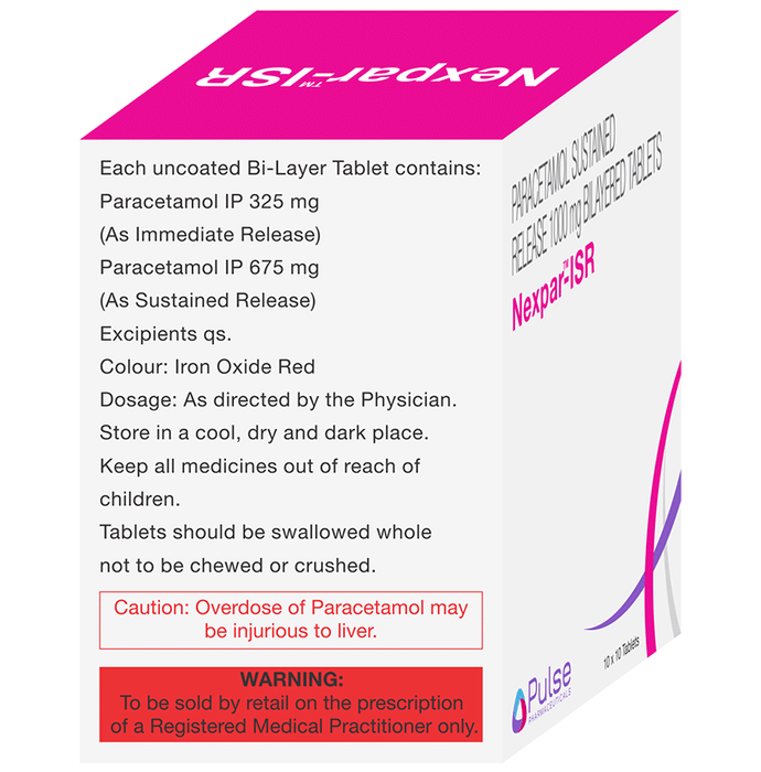 Nexpar-ISR Tablet    Paracetamol 325mg + Paracetamol 675mg