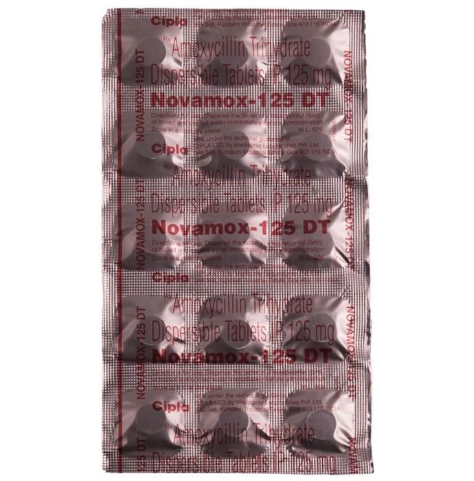 Novamox 125 DT Tablet    Amoxycillin 125mg