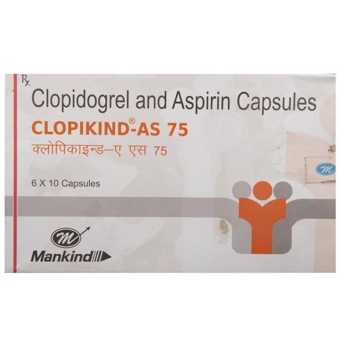 Clopikind-AS 75 Capsule    Aspirin 75mg + Clopidogrel 75mg