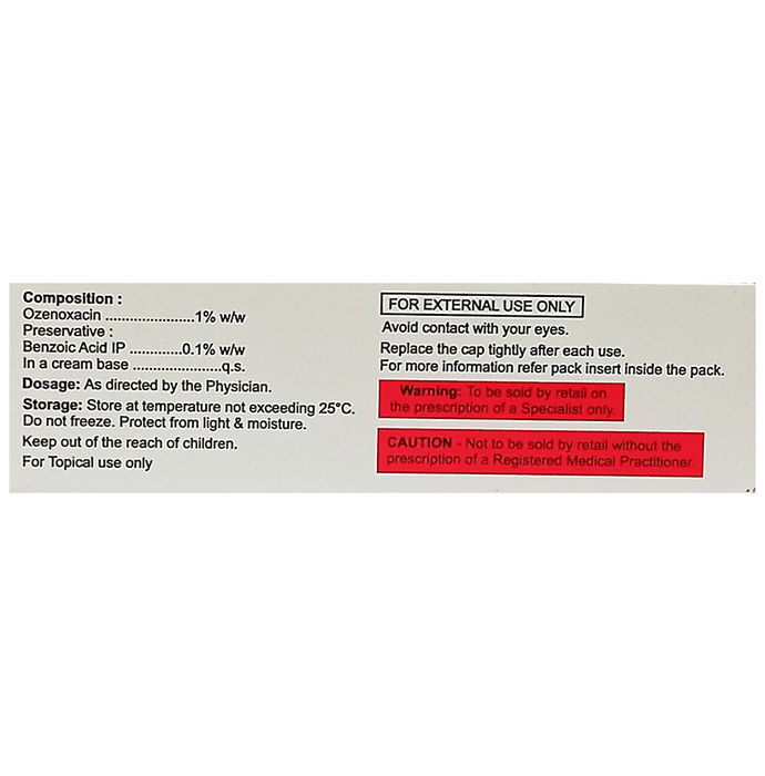 Noxprin Cream    Ozenoxacin 1% w/w