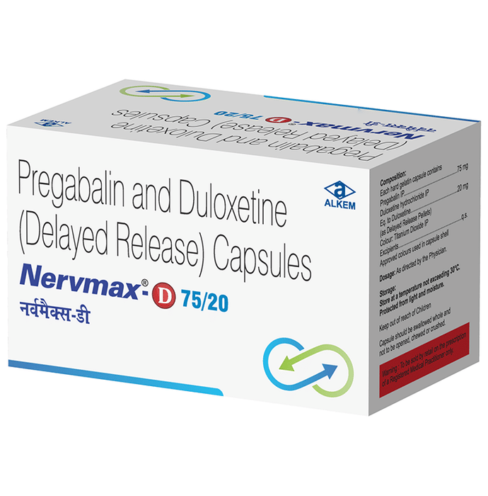 Nervmax-D 75/20 Capsule DR    Pregabalin 75mg + Duloxetine 20mg