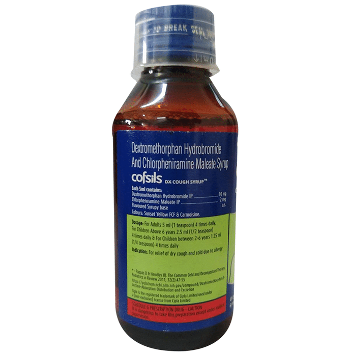 Cofsils DX Syrup    Chlorpheniramine Maleate 2mg/5ml + Dextromethorphan Hydrobromide 10mg/5ml