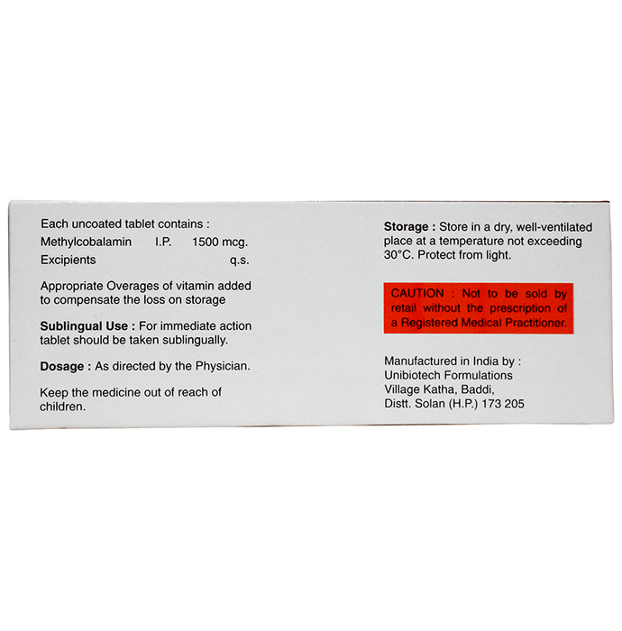 Nervic 1500 Tablet    Methylcobalamin 1500mcg