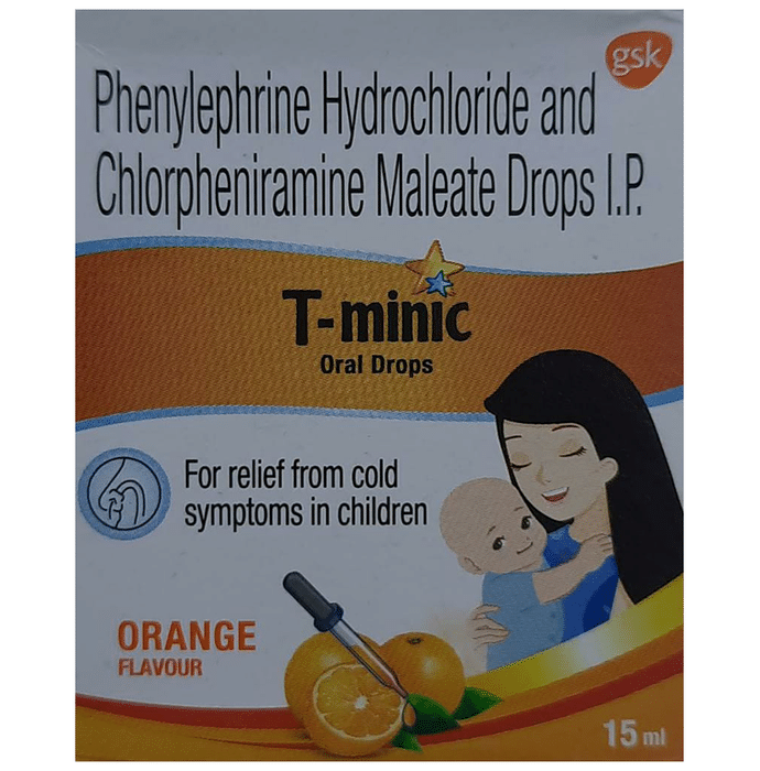 T-Minic Oral Drops Orange    Chlorpheniramine Maleate 2mg/ml + Phenylephrine 5mg/ml