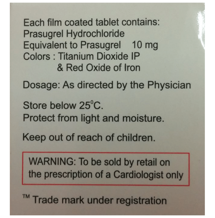 Prasusafe 10 Tablet    Prasugrel 10mg