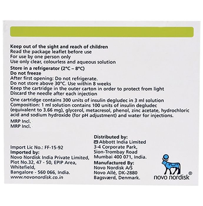 Tresiba 100 Units/ml Penfill    Insulin Degludec 100IU