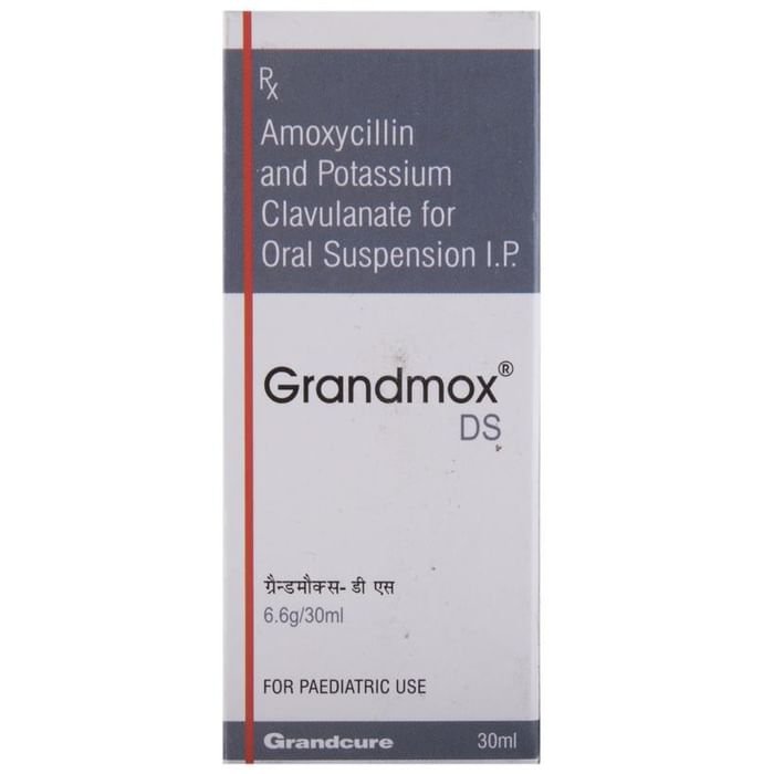 Grandmox DS Oral Suspension    Amoxycillin 400mg/5ml + Clavulanic Acid 57mg/5ml