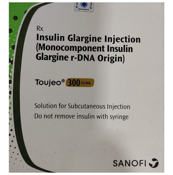 Toujeo 300U/ml Cartridge    1.5ml Each    Insulin Glargine 300u/ml