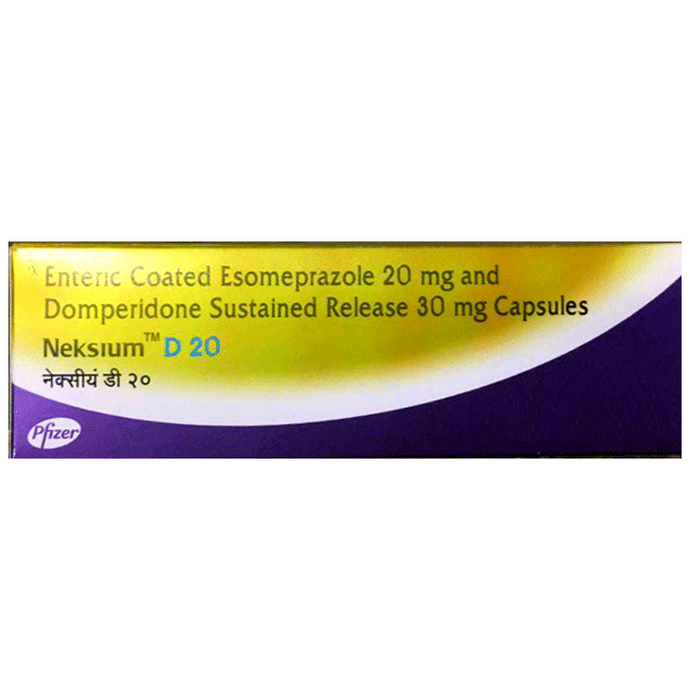 Neksium D 20 Capsule SR    Domperidone 30mg + Esomeprazole 20mg