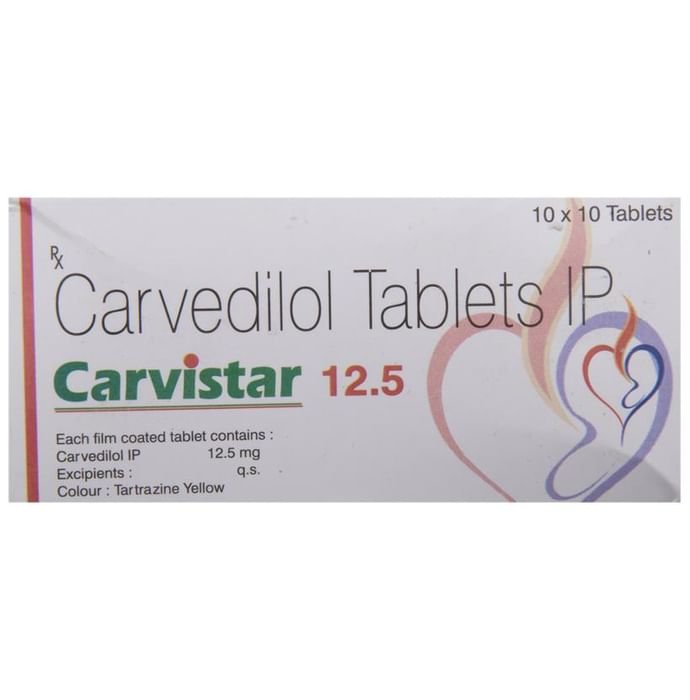 Carvistar 12.5 Tablet    Carvedilol 12.5mg