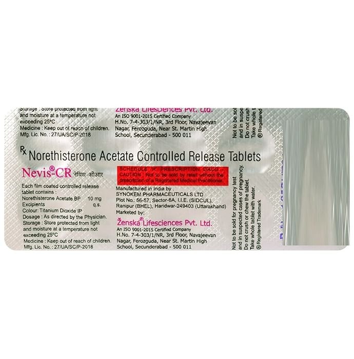 Nevis-CR Tablet    Norethisterone 10mg