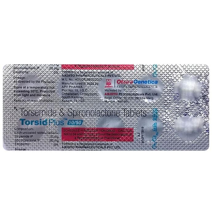 Torsid Plus 10/50 Tablet    Spironolactone 50mg + Torasemide 10mg