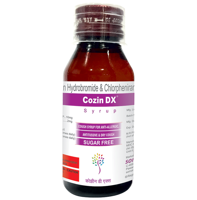 Cozin Dx Syrup    Chlorpheniramine Maleate 2mg + Dextromethorphan Hydrobromide 10mg