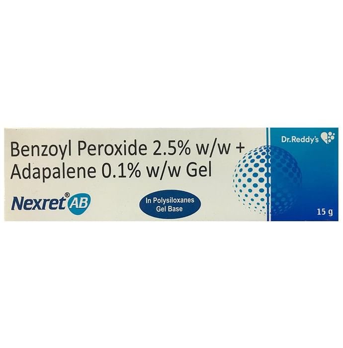 Nexret AB Gel    Adapalene 0.1% w/w + Benzoyl Peroxide 2.5% w/w