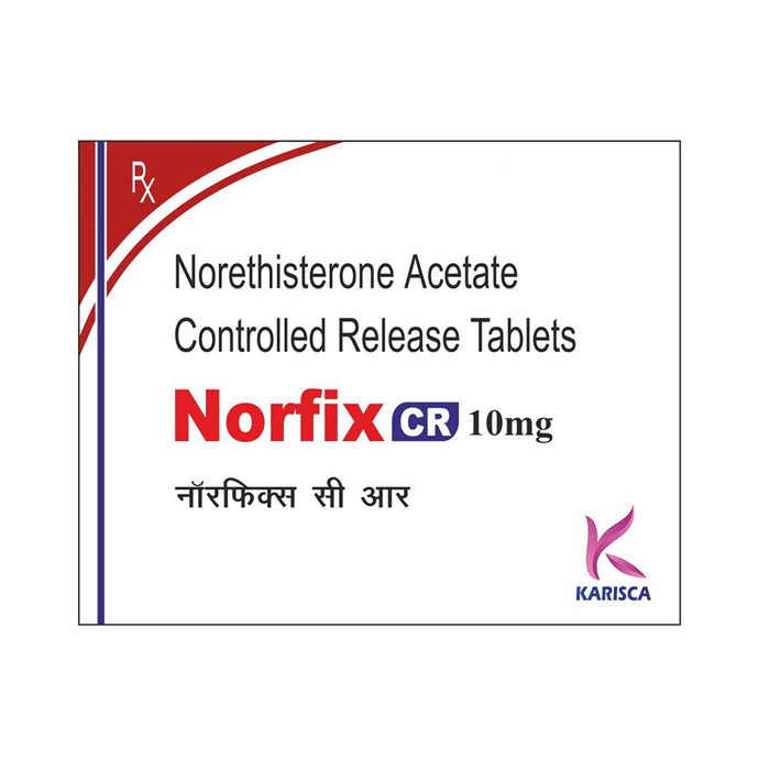 Norfix CR 10mg Tablet    Norethisterone 10mg