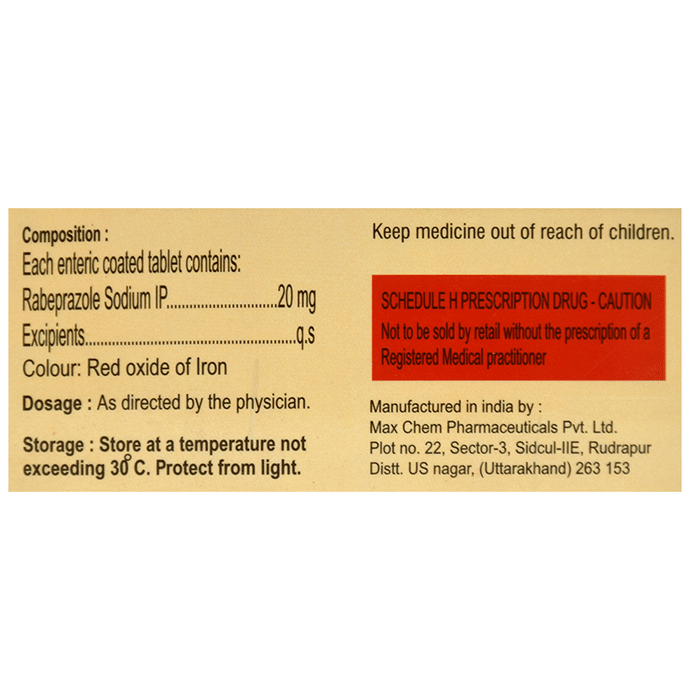 Rabpad 20 Tablet    Rabeprazole 20mg