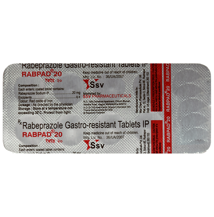 Rabpad 20 Tablet    Rabeprazole 20mg