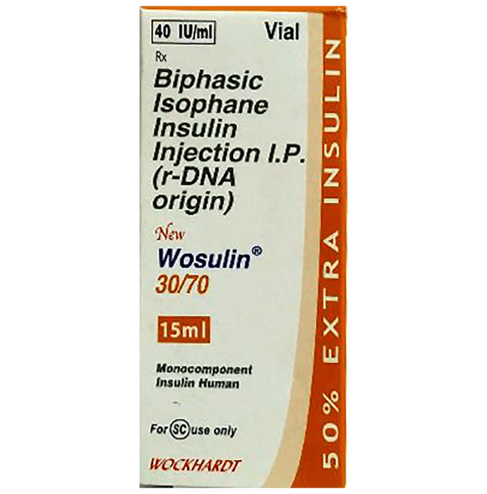 New Wosulin 30/70 Injection    Insulin Isophane/NPH 70% + Human Insulin/Soluble Insulin 30%