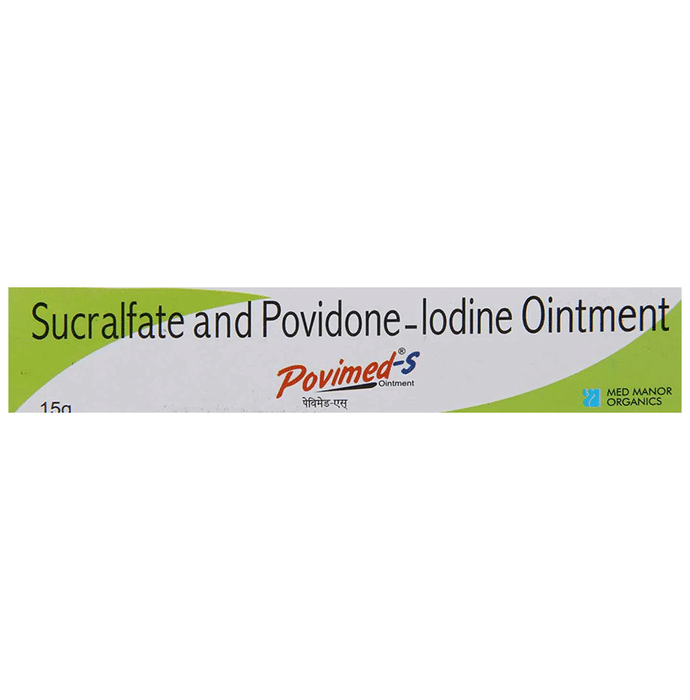 Povimed S Ointment    Povidone Iodine 5% w/w + Tinidazole 1% w/w + Sucralfate 7% w/w