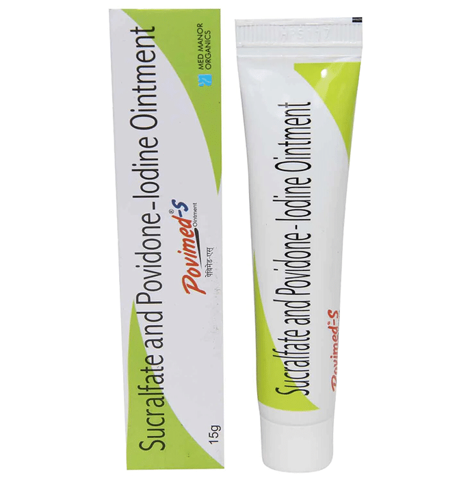 Povimed S Ointment    Povidone Iodine 5% w/w + Tinidazole 1% w/w + Sucralfate 7% w/w