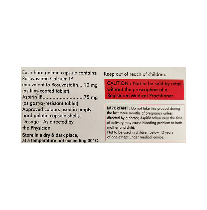 Turbovas ASP Capsule    Rosuvastatin 10mg + Aspirin 75mg