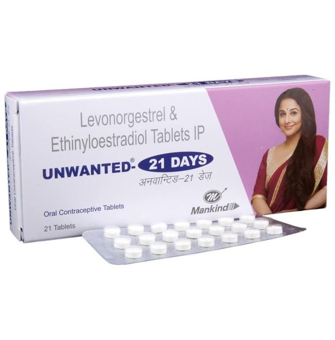 Unwanted 21 Days Tablet    Ethinyl Estradiol 0.03mg + Levonorgestrel 0.15mg