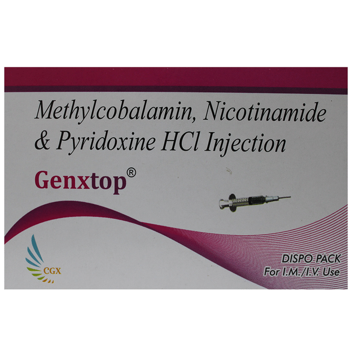 Genxtop Injection    Methylcobalamin 1500mcg + Niacinamide 100mg + Vitamin B6 Pyridoxine 100mg