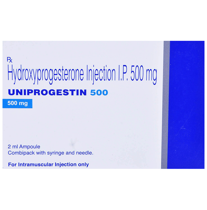 Uniprogestin 500mg Injection    Hydroxyprogesterone 500mg