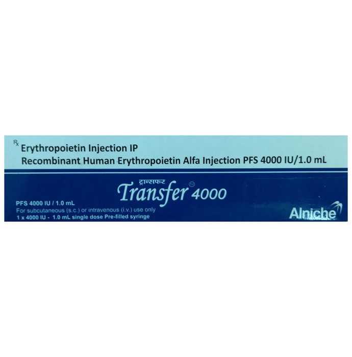 Transfer 4000 Injection    Recombinant Human Erythropoietin Alfa 4000IU/ml