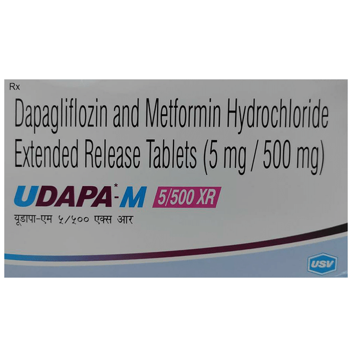 Udapa-M 5/500 XR Tablet    Dapagliflozin 5mg + Metformin 500mg