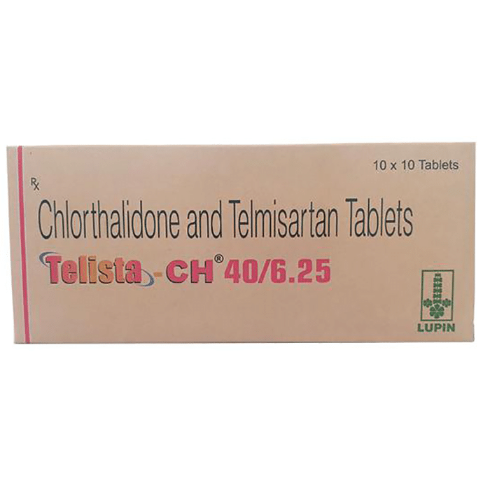 Telista-CH 40/6.25 Tablet    Telmisartan 40mg + Chlorthalidone 6.25mg