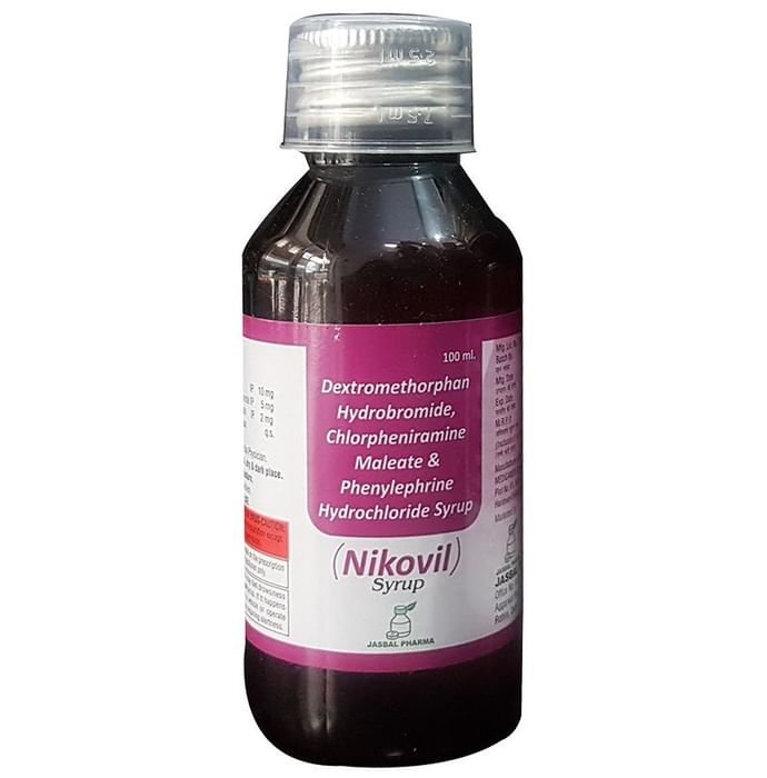 Nikovil Syrup    Phenylephrine 5mg + Chlorpheniramine Maleate 2mg + Dextromethorphan Hydrobromide 10