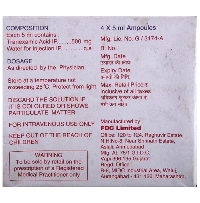 Clip Injection    Tranexamic Acid 500mg