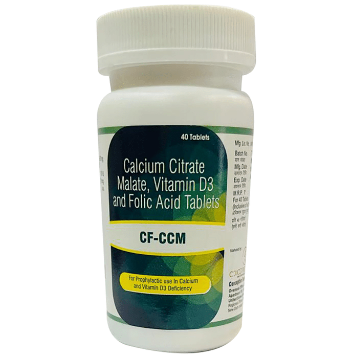 CF-Ccm Tablet    Calcium Citrate Malate 250mg + Vitamin D3 100IU + Folic Acid 50mcg