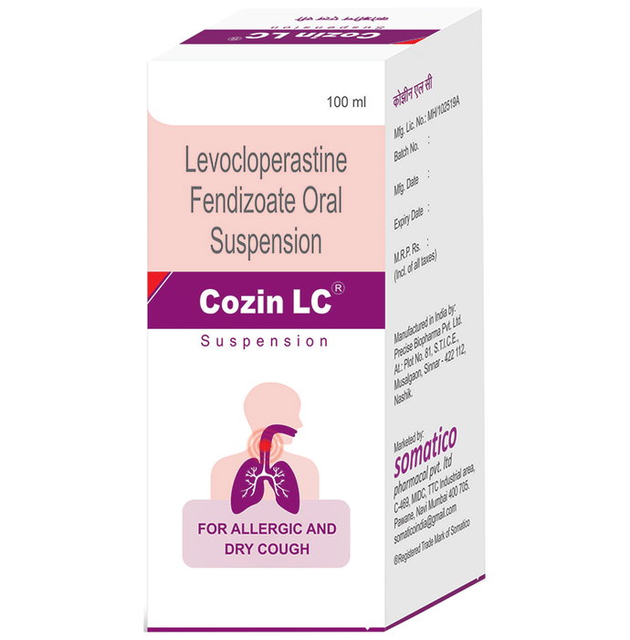 Cozin LC Syrup    Levocloperastine 20mg/5ml