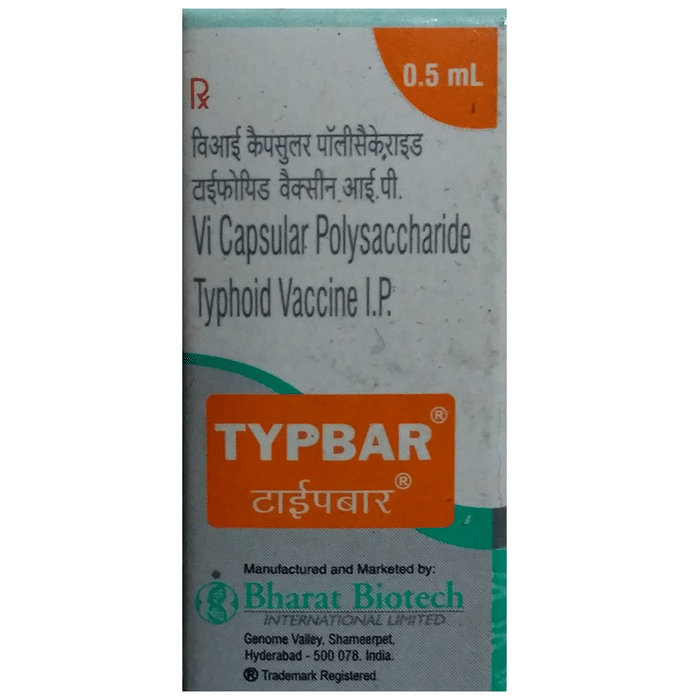 Typbar Vaccine    Purified Vi Polysaccharide Typhoid Vaccine 25mcg