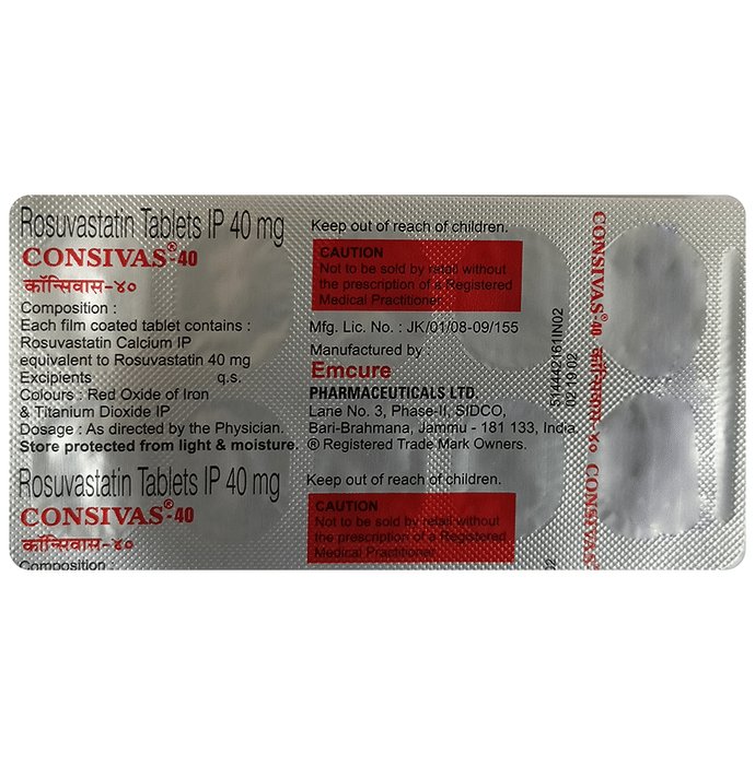 Consivas 40mg Tablet    Rosuvastatin 40mg