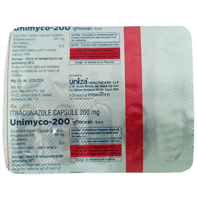 Unimyco 200 Capsule    Itraconazole 200mg