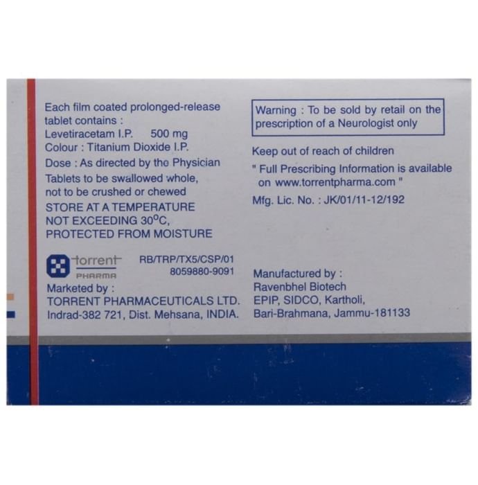 Torleva XR 500 Tablet    Levetiracetam 500mg