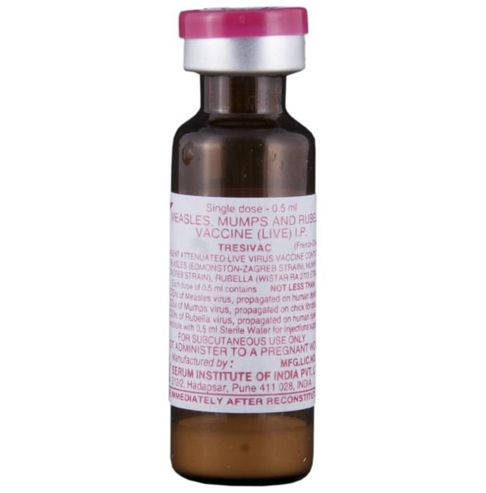 Tresivac Vaccine    Measles Vaccine Live 1000ccid50 + Mumps Virus Vaccine 5000ccid50 + Rubella vacci